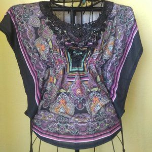 Stunning beaded neckline blouse